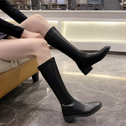 Slimming Rider Boots Korean-Style Stretchy Figure-Hugging Womens Boots