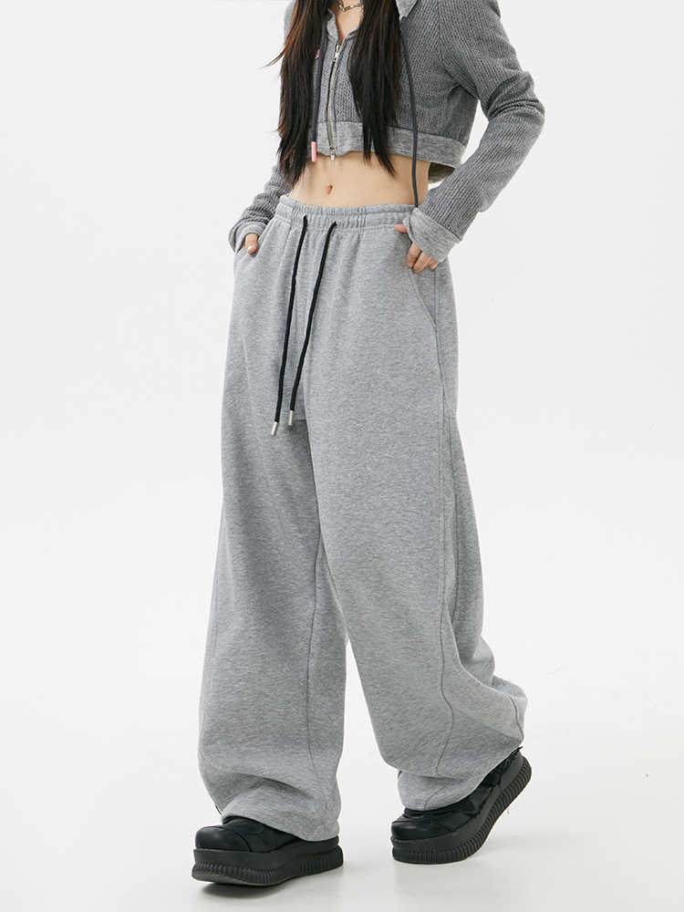 Sweatpants Female Gray Draping Sports Pants