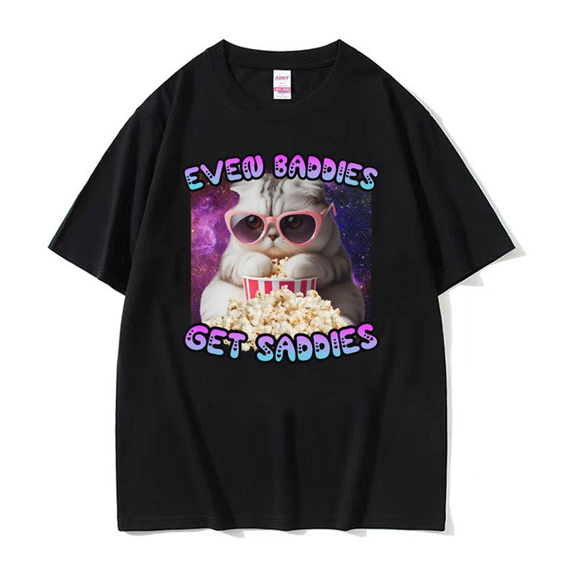 Funny Printed T-shirt Men And Women Fashion Round Neck Loose Short Sleeves