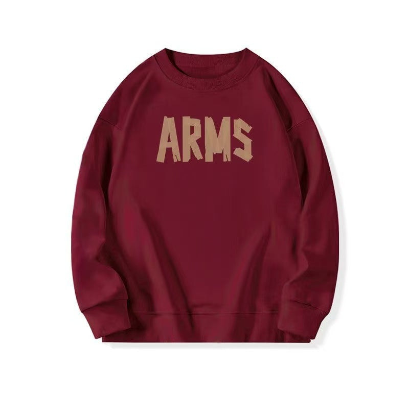 Dame sweatshirt med rund hals, fnugfri, fleeceforet og tyk trøje
