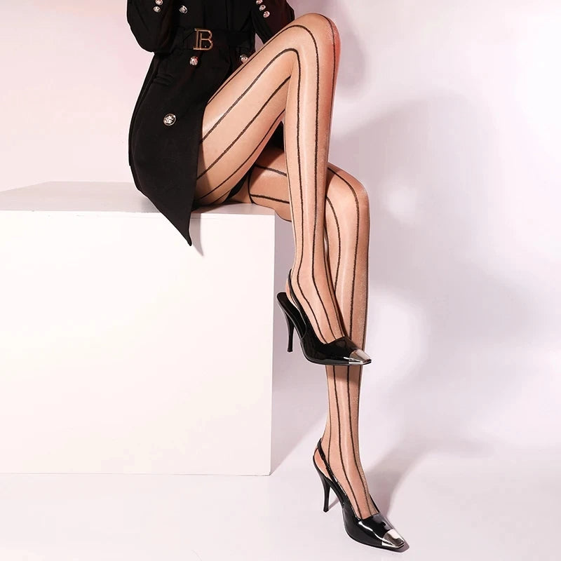 Japanese Vertical Shiny Shiny Silky Stockings