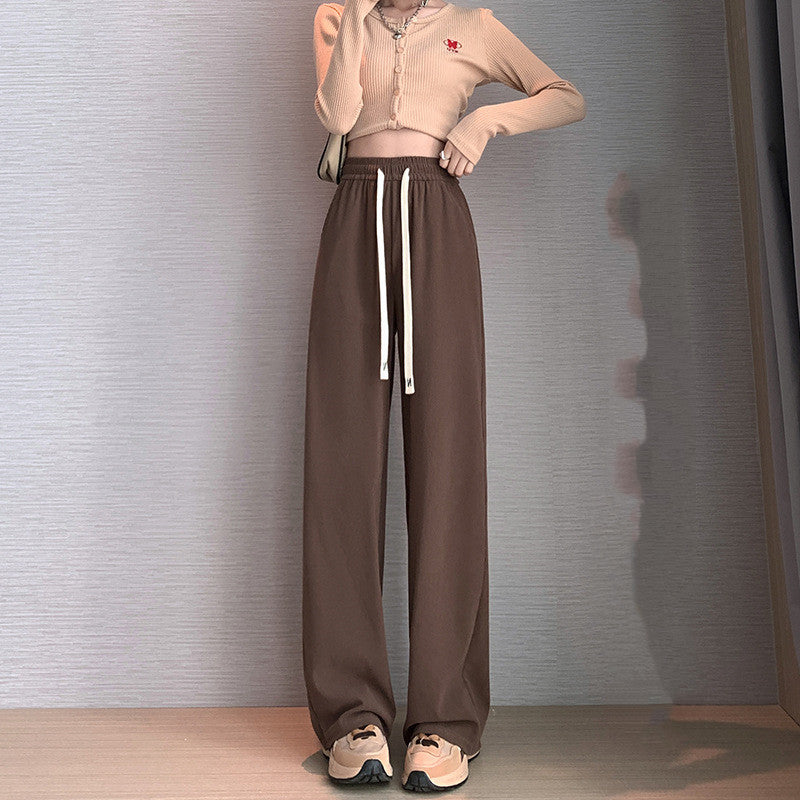 Women's High Waist Loose Straight Casual Knitting Pants