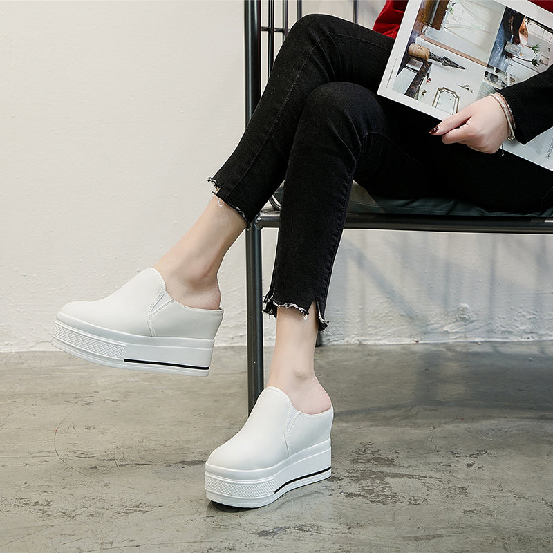 9.0cm Increased Casual Shoes Canvas Breathable Single Shoes
