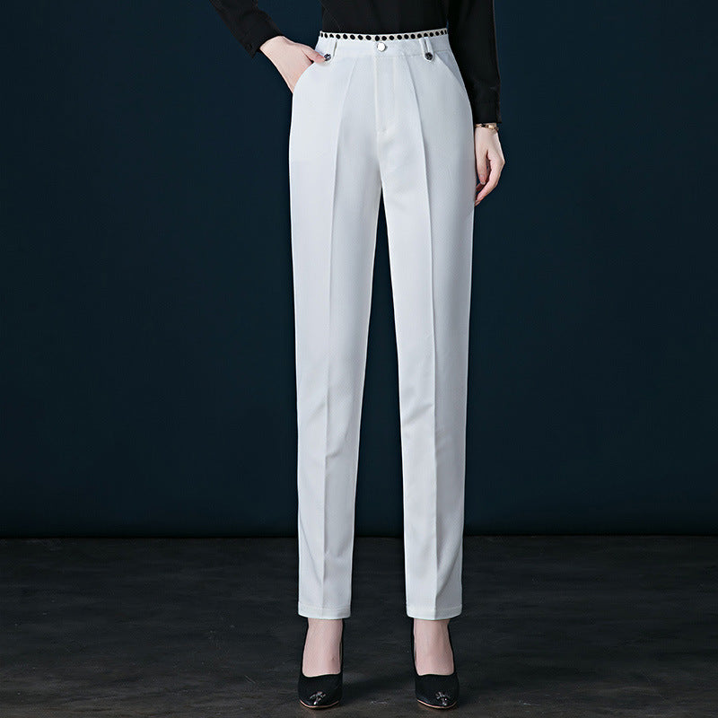 Straight High Waist Temperament Commuter Trousers