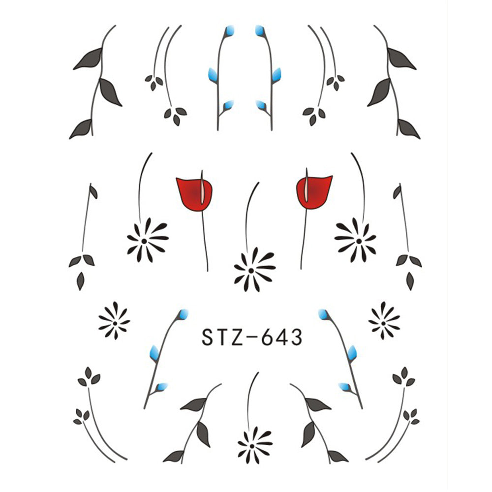 Nail Sticker Butterfly Flower Water Transfer Decal Sliders for Nail Art Decoration Tattoo Manicure Wraps Tools Tip JISTZ508  1pcs