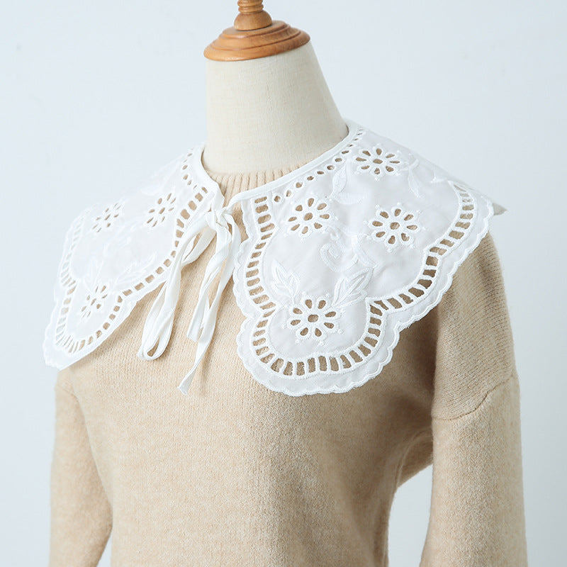 Embroidered Bow Tie Lace Bow Decorative Fake Collar