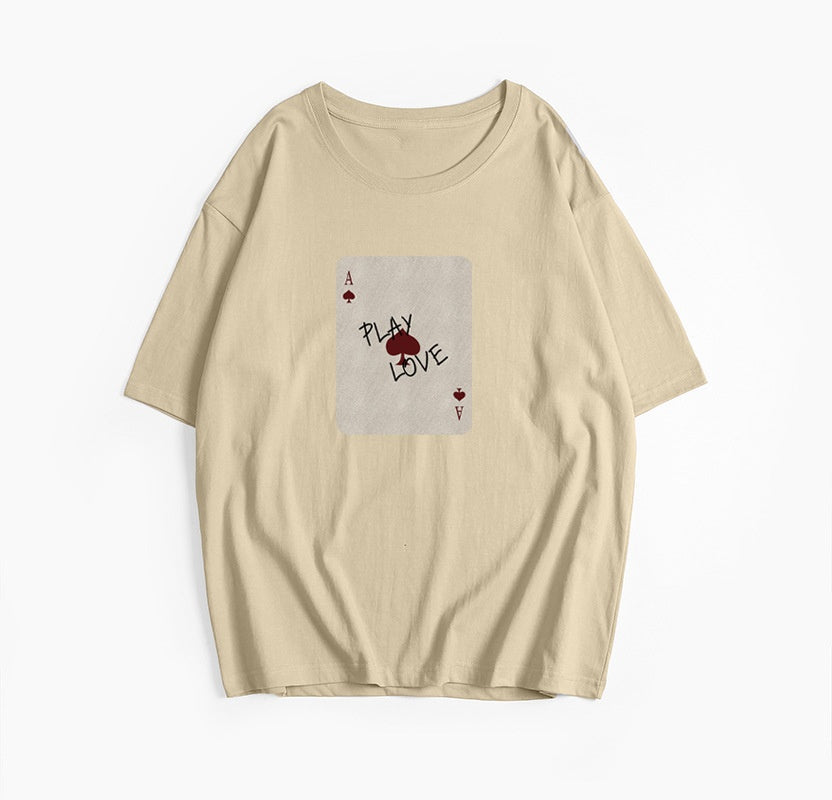 Cotton Short-sleeved Shirt Printed Round Neck T-shirt
