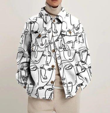 Men's Fashion Printing Youth Jacket Coat