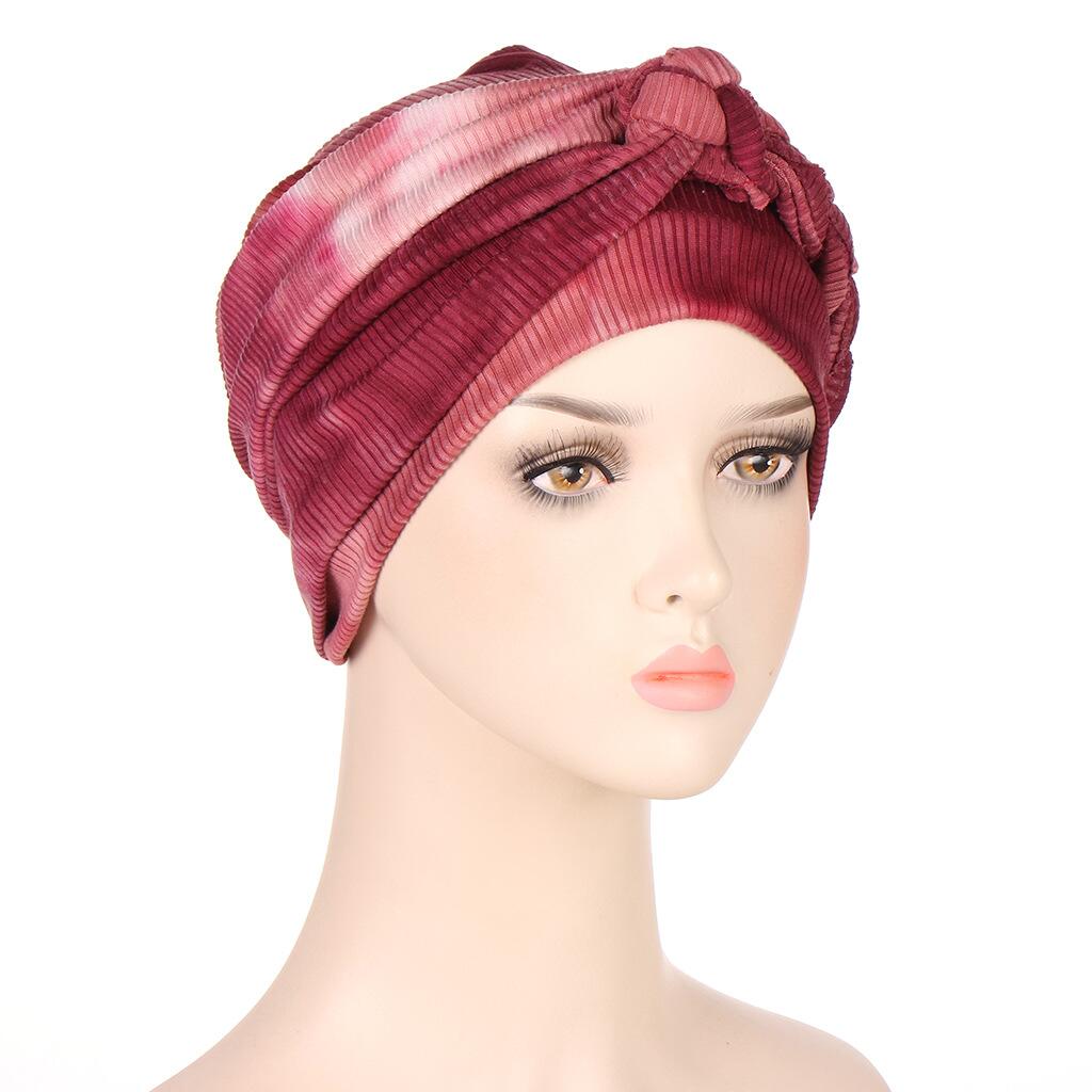 Women's Tie Dyed Multi-color Soft Headband And Hat