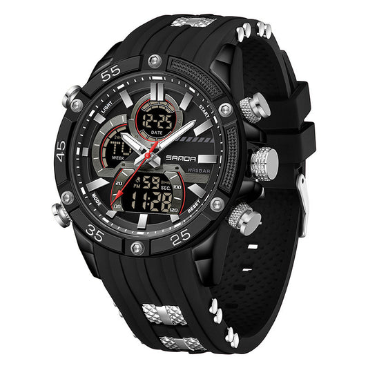 Multifunctional Mens Electronic Watch Waterproof, Luminous, With Alarm