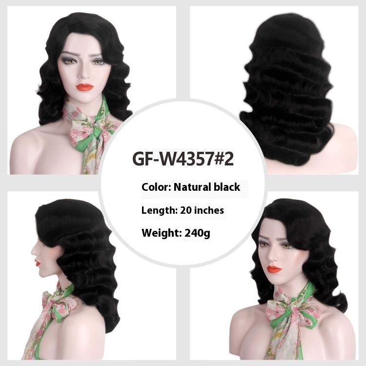 Vintage Water Ripple Hand Push Wave Wig