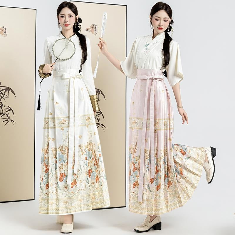 New Graceful Personality Ethnic Style Hatchet Face Skirt