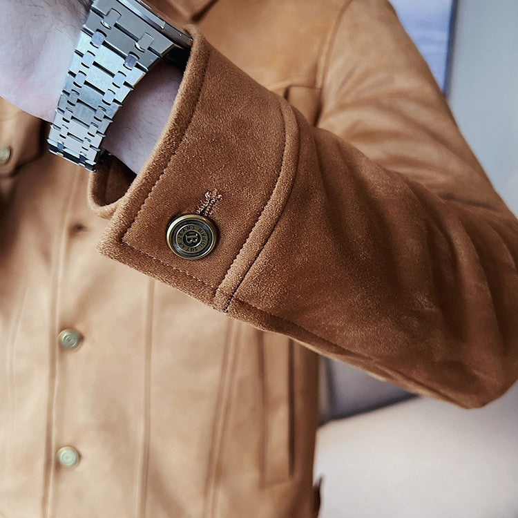 Men's Jacket Deerskin Thick Top Coat