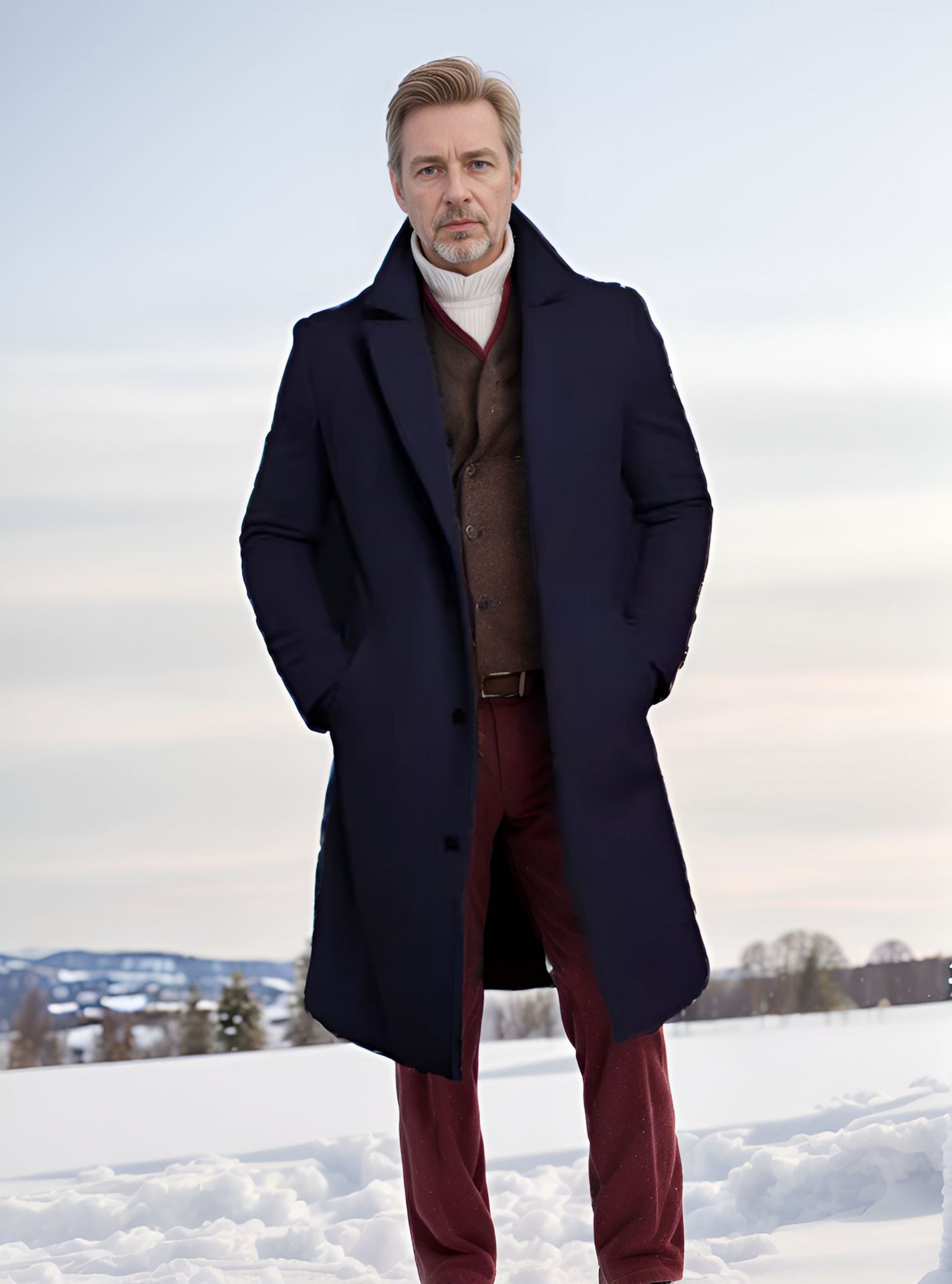 Men's Mid-length Solid Color Autumn And Winter Wool Warm Coat