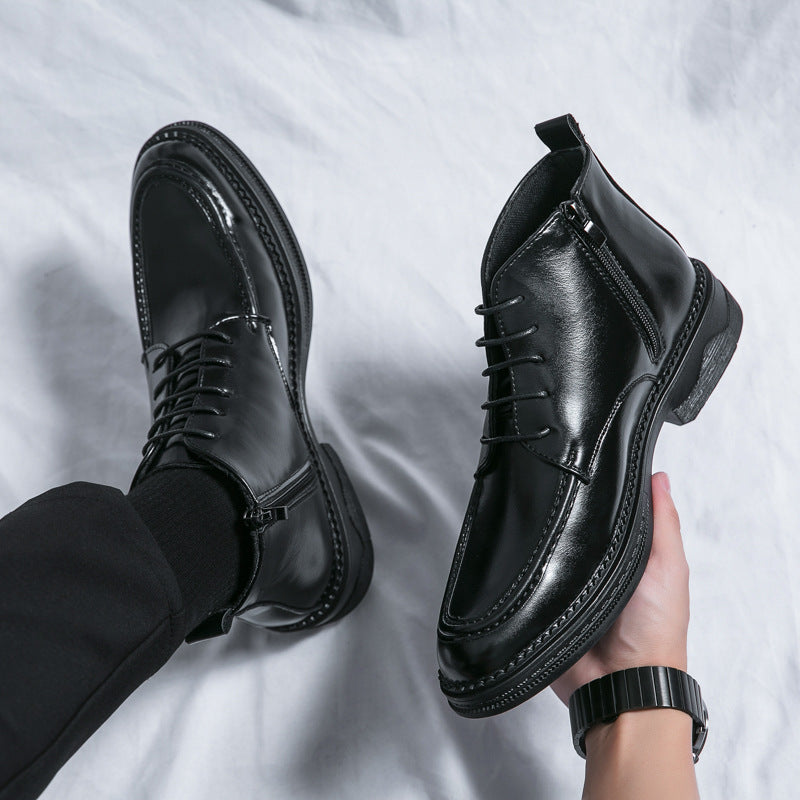 Autumn And Winter High-top Mid-cut Martin Boots Casual All-matching British Men