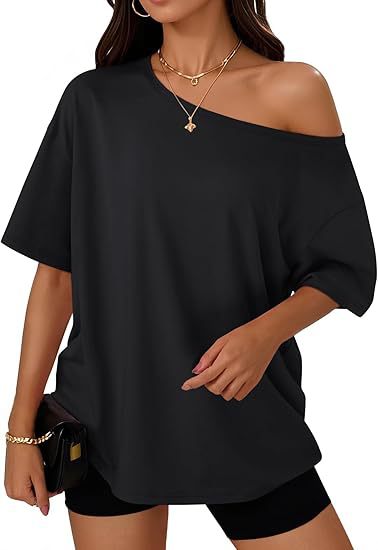 Women's T-shirt Casual Fashion Diagonal Collar Top
