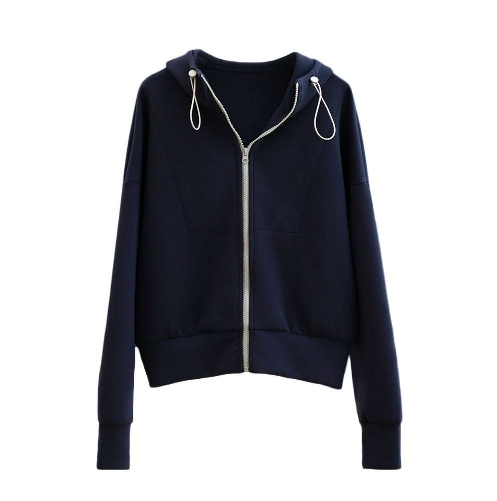 Autumn High-grade Sweater Hooded Drawstring Loose All-matching Cardigan Coat