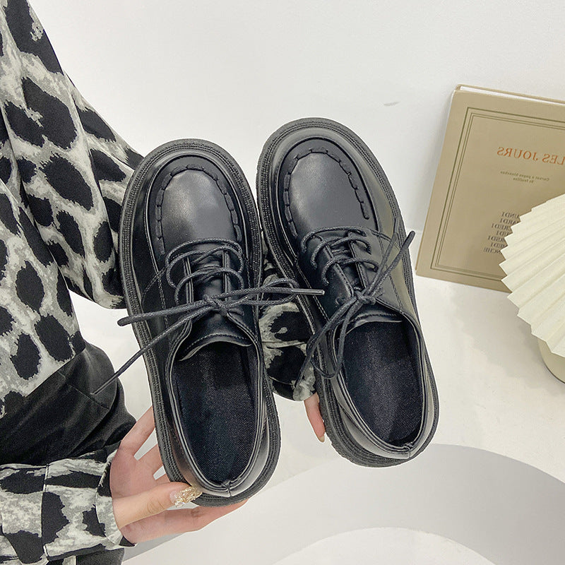 Thick-soled Casual Shoes Winter Lace Student Single