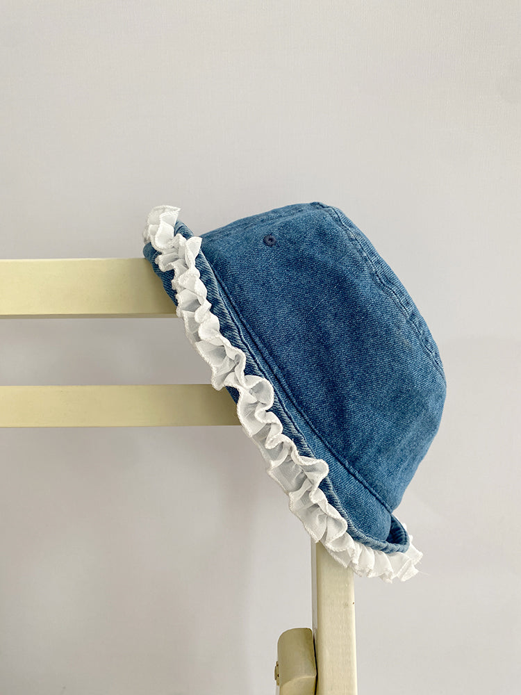 Tree Fungus-like Lacework Cowboy Hat Blue Short Brim Fisherman Hat