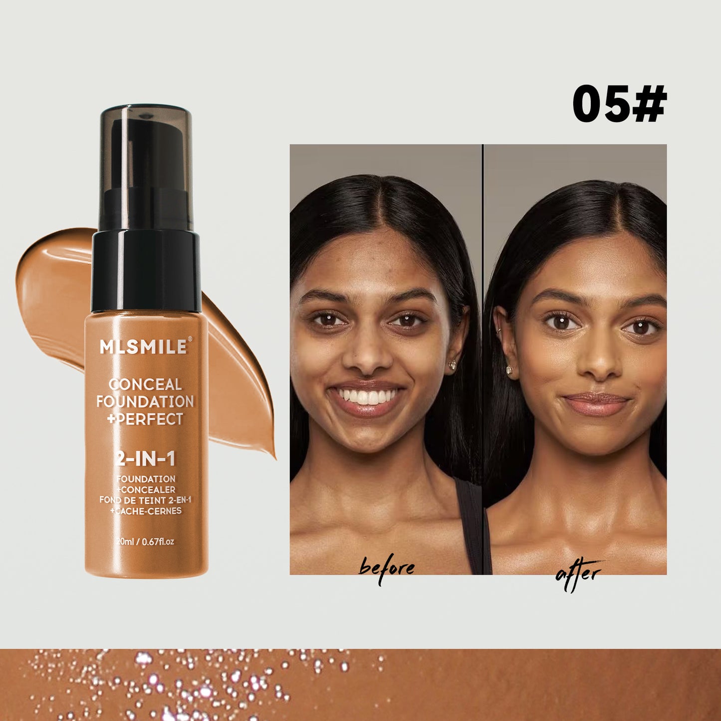 Long Lasting Smear-proof Makeup Waterproof Sweat-proof Easy To Push Open Oil Control Concealing Foundation