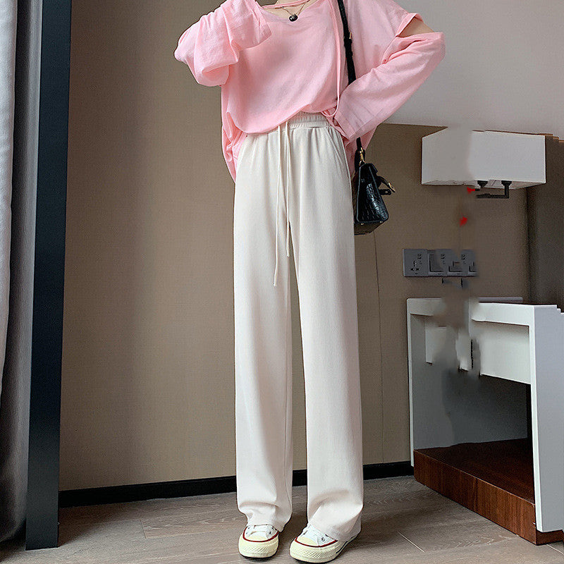 Loose Straight Spring Grey Mop Casual