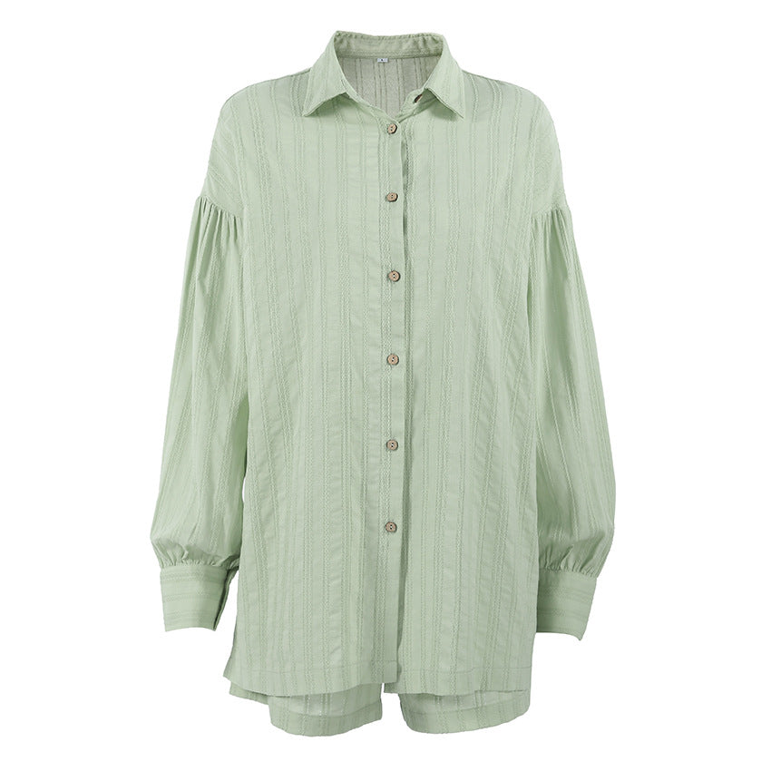 Cotton Pajamas You Can Wear Outside Comfortable Relaxed Fit Long Sleeve Shorts Womens Loungewear