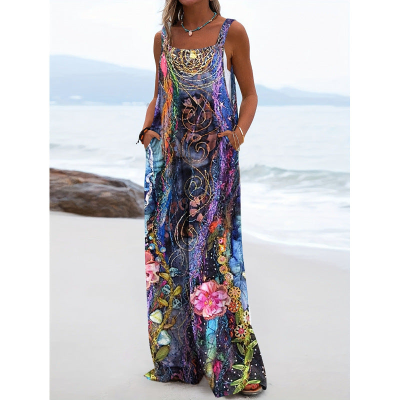 Womens Vibrant Summer Printed Jumpsuit