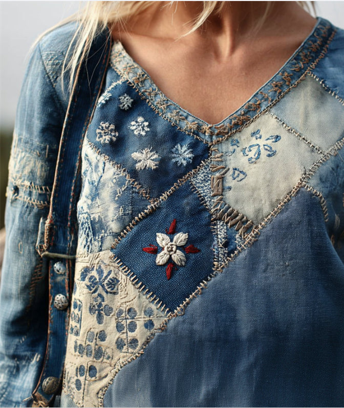 Women's Fashion Floral Print Long Sleeve