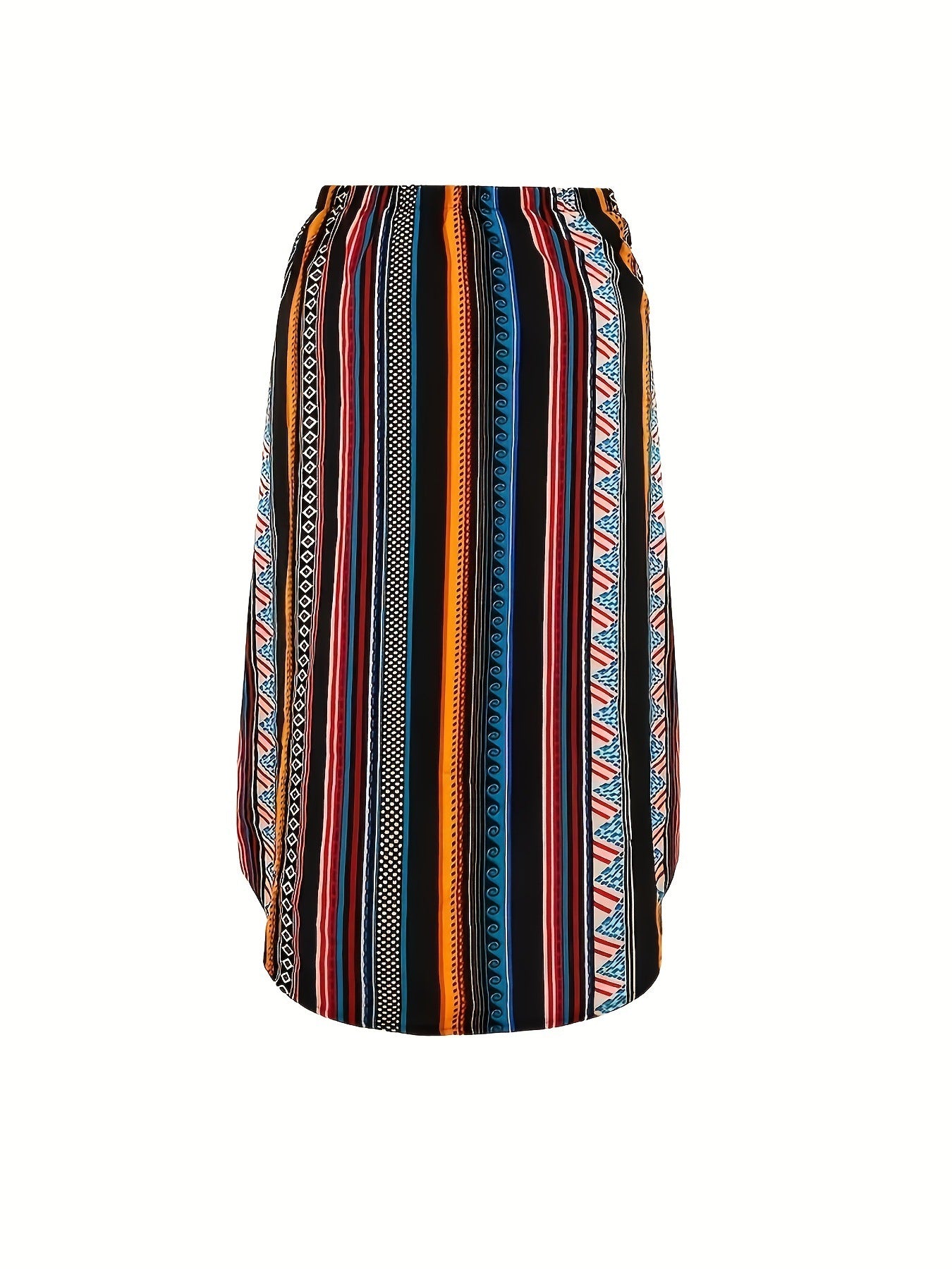 Women's National Fashion Casual Striped Skirt