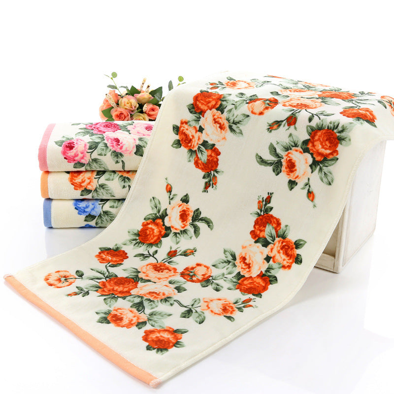 Cotton Towel Bath Towel Printed with Cut Down Peony