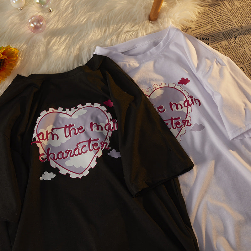 Womens All-Over Heart Short-Sleeve T-Shirt