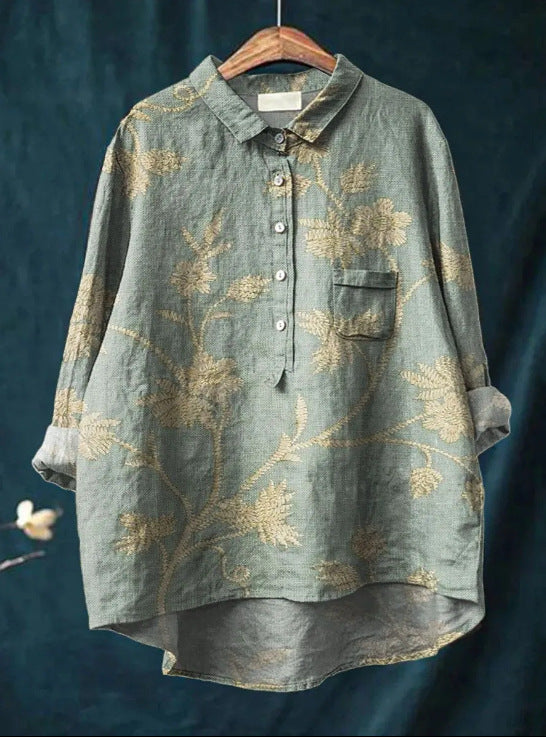 European And American Cardigan Style Women's Shirt