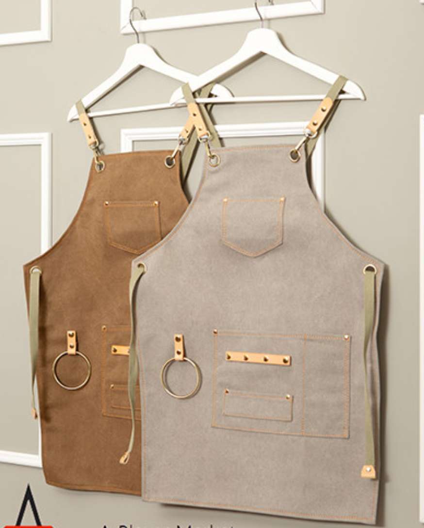 Work Apron Leather Wash Canvas All Cotton Vintage Bib