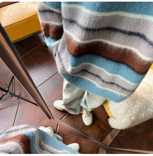 Strik Slouchy Rundhalset Pullover Hørjakke Herre