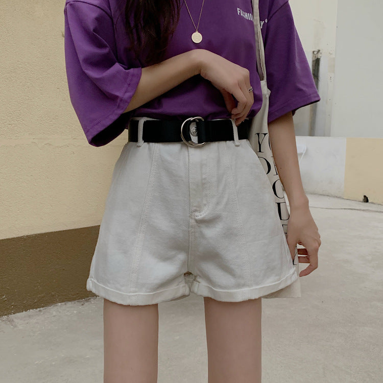 Loose curled retro wide-leg pants