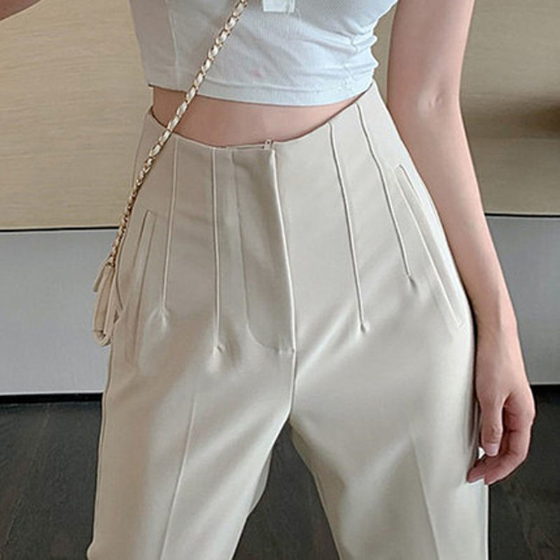 Casual Women's Loose And Slim Fashion High Waist Suit Pants