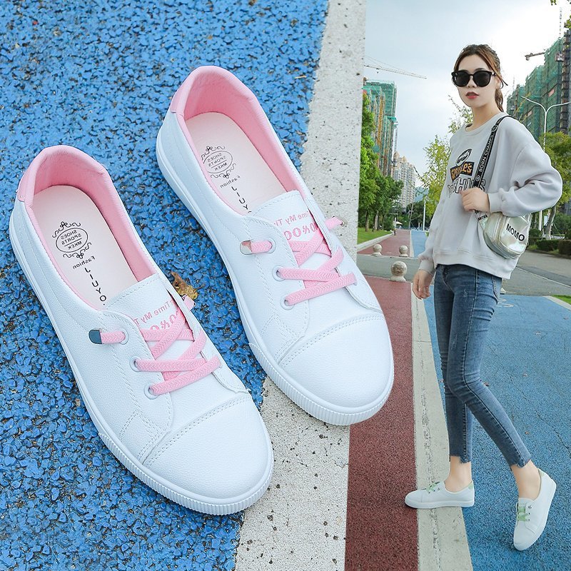 Fashion White Shoes Women's Casual Low-cut Flat Shoes