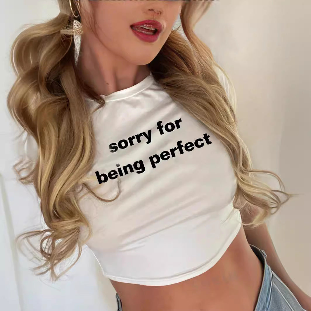 INS personlighed street bogstavtryk kort mavelamelig kortærmet T-shirt