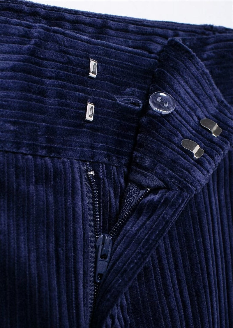 New European And American Style Fashion Women's Wear Corduroy Straight-leg Trousers