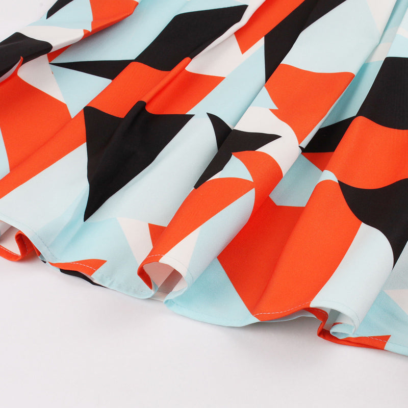 Geometric pleated skirt