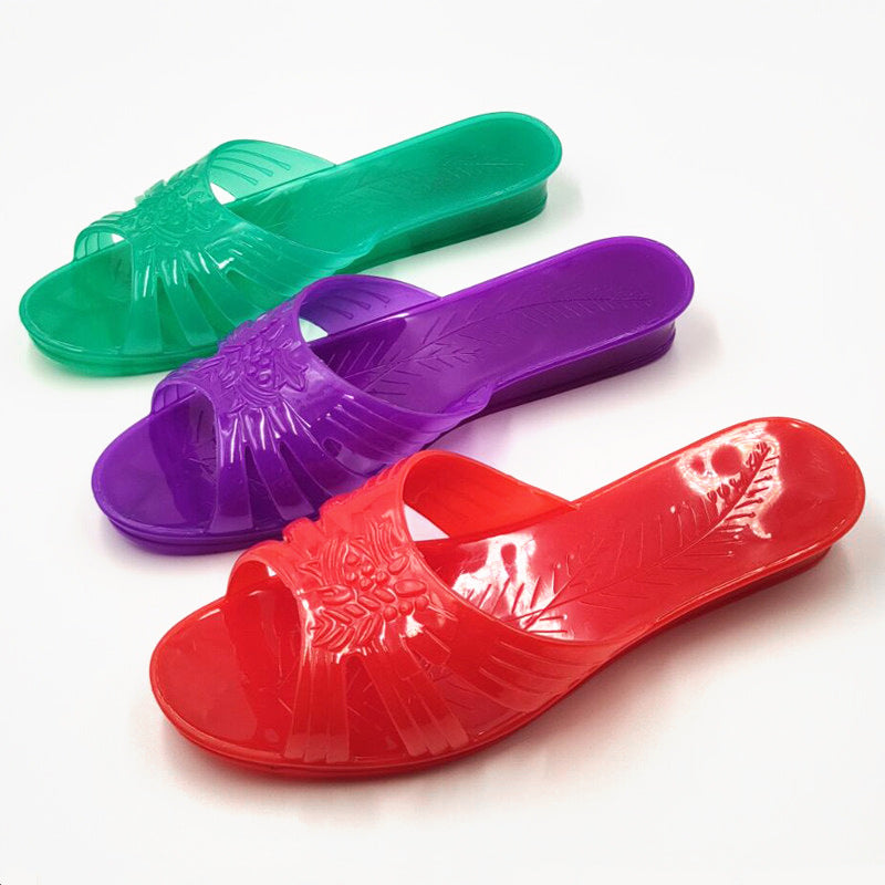 Women's Summer Jelly Bath Plastic Transparent Slippers