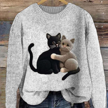 Stylish High-end Pullover With A Relaxed Fit A Crew Neck, And Trendy Long Sleeves