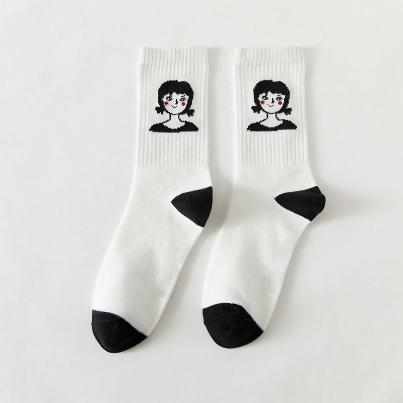 New Black Socks Female Tea Color Autumn Anti-friction Adult Socks