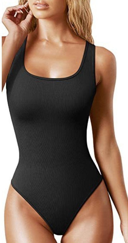 Women's U-neck Sleeveless Vest Tight Jumpsuit