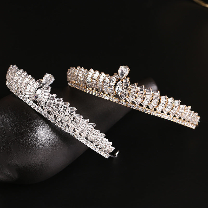 Simple Rhinestone Alloy Crown Hair Ornament