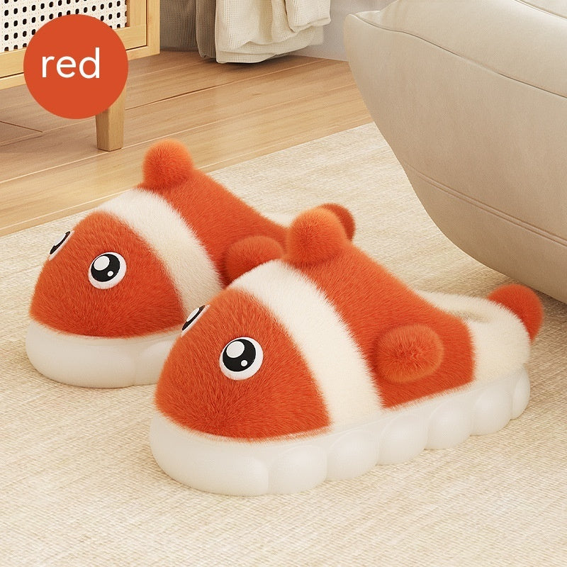 Home Warm Parent-child Cute Fluffy Slippers