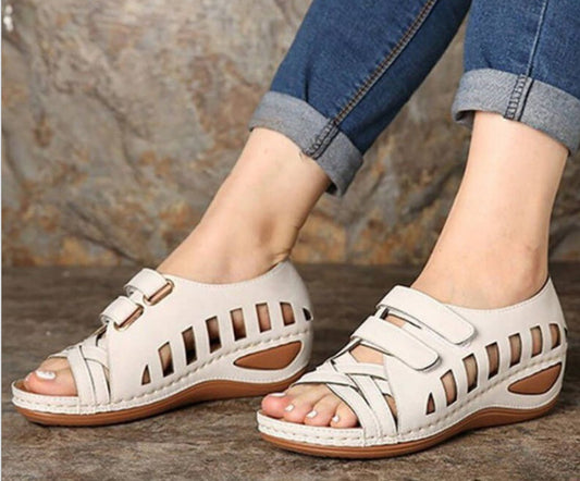 Large Size Fish Mouth Sandals Women's Hollow Sponge Cake Sole