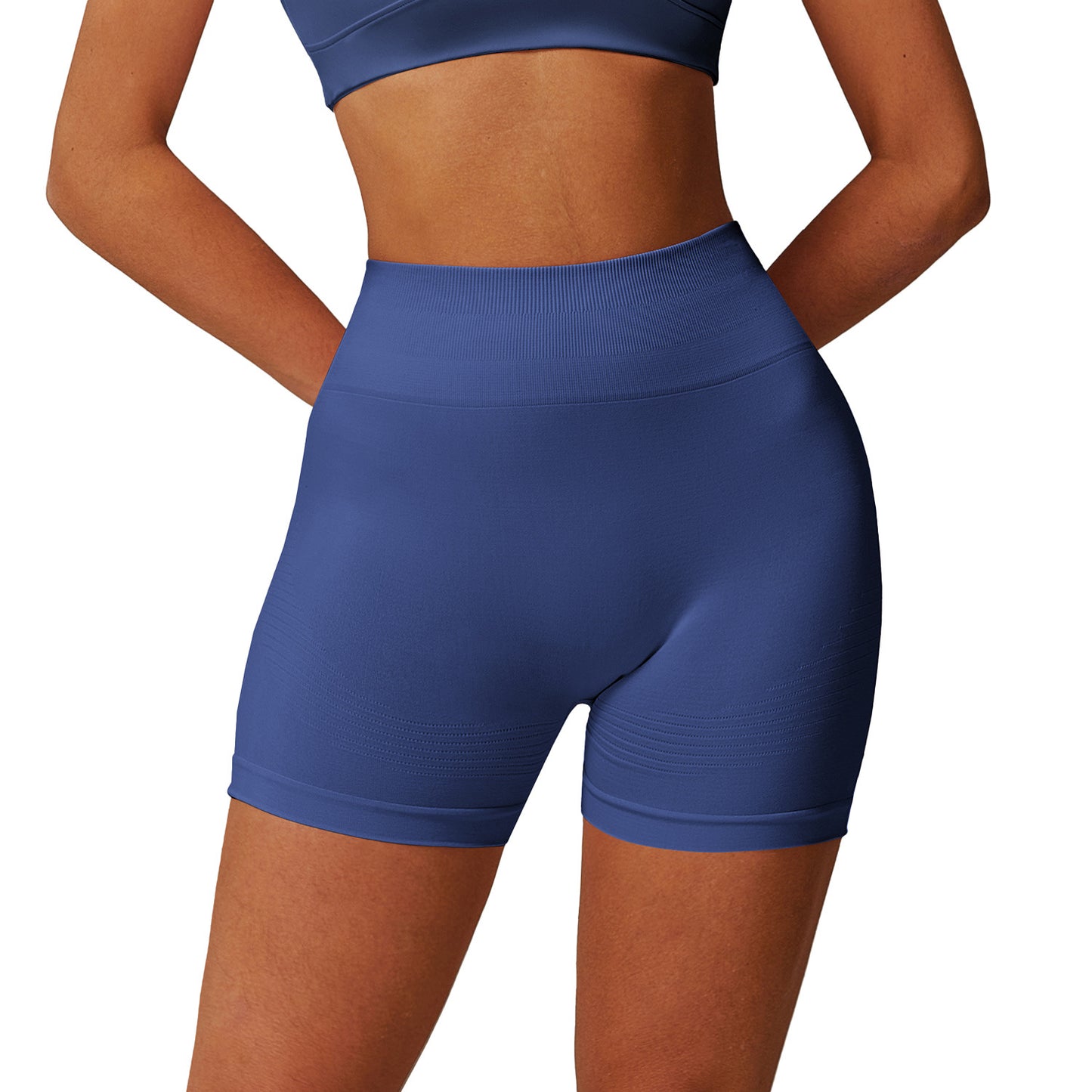 Sømløse Tætsiddende High Waist Yoga Shorts Løbeshorts til Fitness