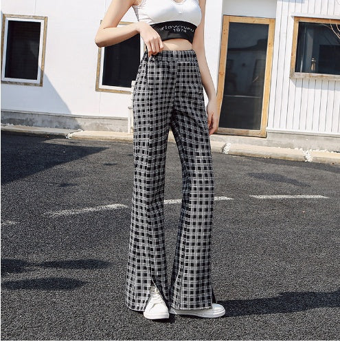 Designed High Waisted Printed Letters With Slits