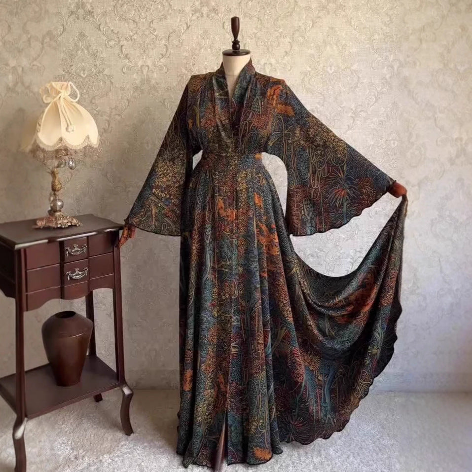 Autumn Stylish And Elegant Long-sleeve Waist-cinched Dress